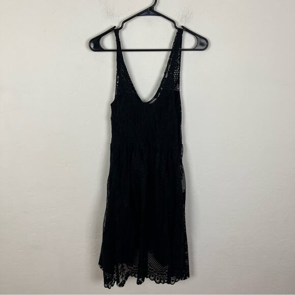 Free People Black Lace Mini Dress - Picture 6 of 8